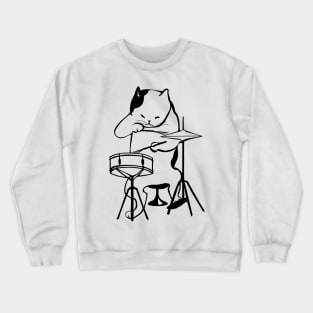 Cat Playing Drums Crewneck Sweatshirt